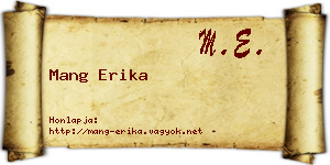 Mang Erika névjegykártya